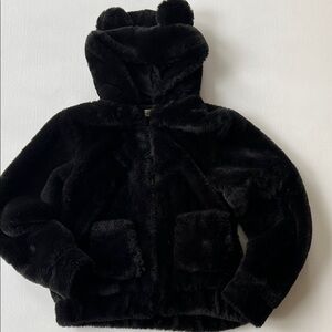 H&M Girl’s Black Teddy Bear Hooded Jacket